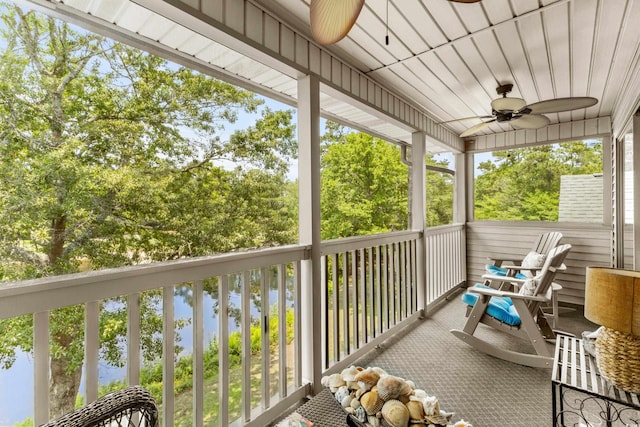 117 Pinehurst Ln Unit 5-J, Pawleys Island, SC 29585 - balcony with a ceiling fan