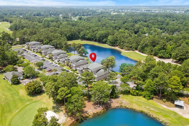 117 Pinehurst Ln Unit 5-J, Pawleys Island, SC 29585 - aerial view of a large body of water, a golf club, and a heavily wooded area