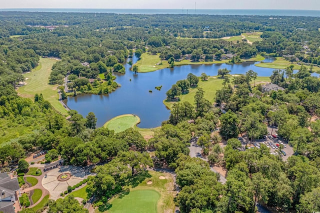 117 Pinehurst Ln Unit 5-J, Pawleys Island, SC 29585 - aerial overview of property's location featuring a nearby body of water, a local golf course, and a forest