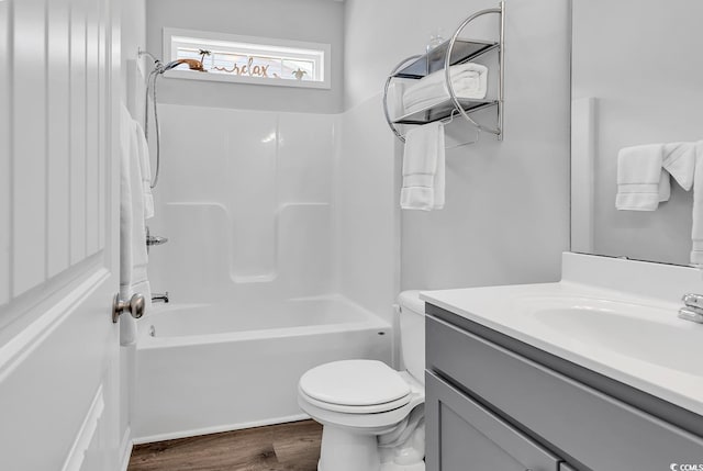 832 Windsor Rose Dr, Conway, SC 29526 - bathroom featuring vanity, wood finished floors, shower / tub combination, and toilet