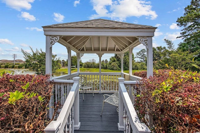 155 Lazy Willow Ln Unit 103, Myrtle Beach, SC 29572 - deck featuring a gazebo and a water view