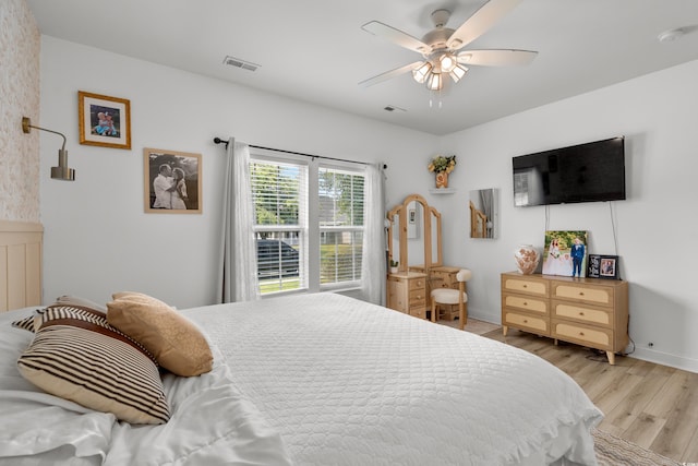 136 Southbury Dr, Myrtle Beach, SC 29588 - bedroom featuring light wood finished floors and a ceiling fan