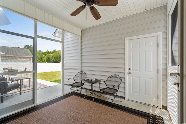 136 Southbury Dr, Myrtle Beach, SC 29588 - sunroom featuring a ceiling fan and plenty of natural light