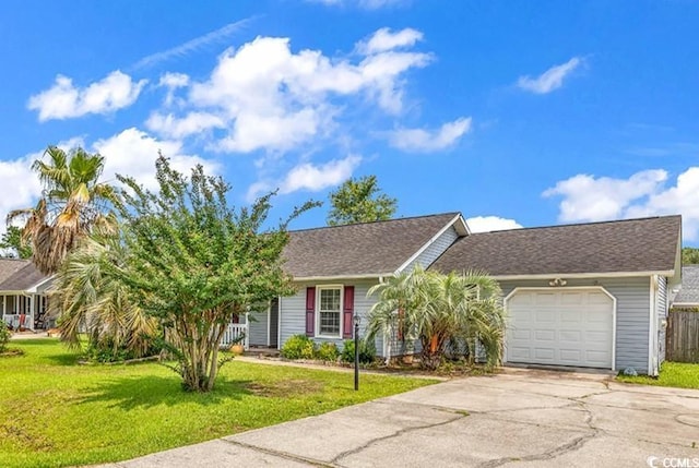 405 Flagstone Dr, Myrtle Beach, SC 29588 - ranch-style home featuring concrete driveway, an attached garage, and a front yard