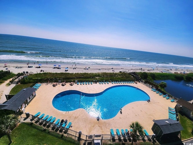5905 S Kings Hwy Unit 206A, Myrtle Beach, SC 29575 - view of pool with view of water and beach