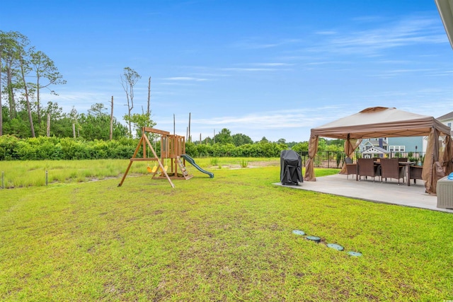 1523 Wood Stork Dr, Conway, SC 29526 - view of yard featuring a gazebo, a patio area, and a playground