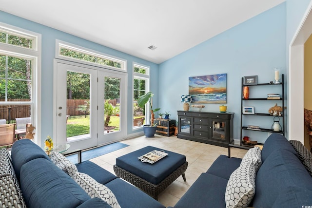 106 Cypress Creek Dr, Murrells Inlet, SC 29576 - living room with light tile patterned floors, plenty of natural light, and vaulted ceiling
