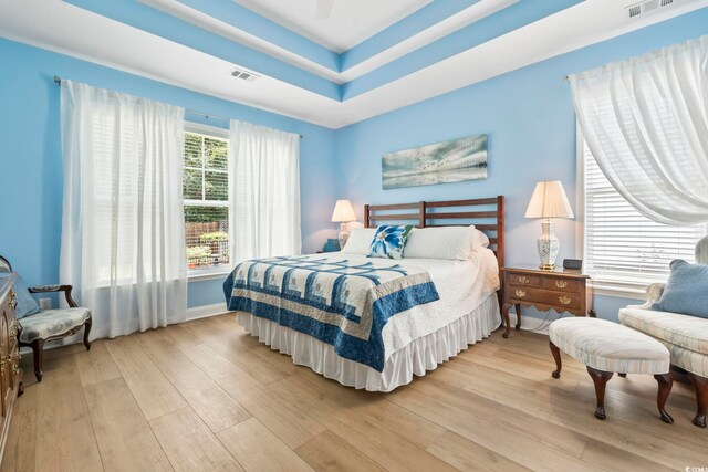 106 Cypress Creek Dr, Murrells Inlet, SC 29576 - bedroom featuring light wood finished floors, a raised ceiling, and baseboards