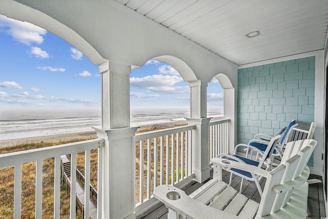 931 S Ocean Blvd, North Myrtle Beach, SC 29582 - balcony with view of water and beach