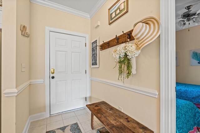 4142 Hibiscus Dr Unit 20-202, Little River, SC 29566 - entryway with ornamental molding, light tile patterned floors, and baseboards