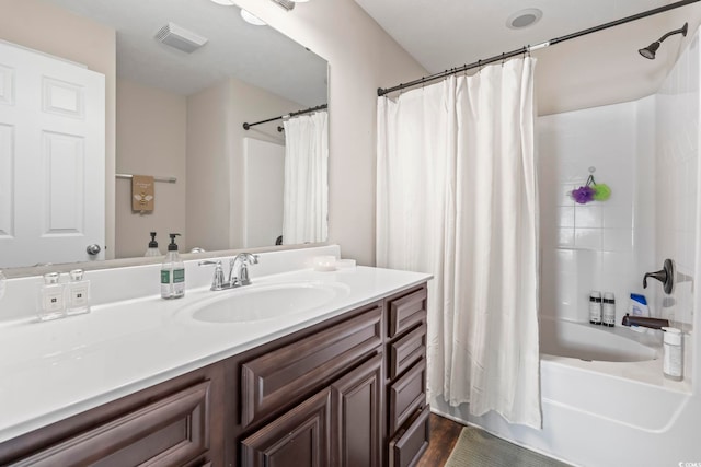 282 Foxpath Loop, Myrtle Beach, SC 29588 - full bathroom featuring vanity, shower / bath combination with curtain, and wood finished floors