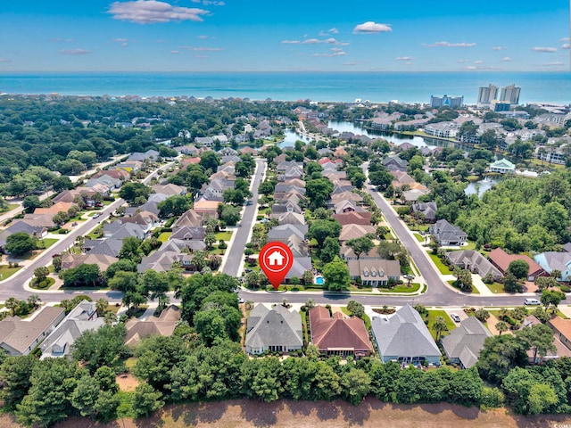 504 Sea Vista Ln, North Myrtle Beach, SC 29582 - aerial perspective of suburban area with a large body of water
