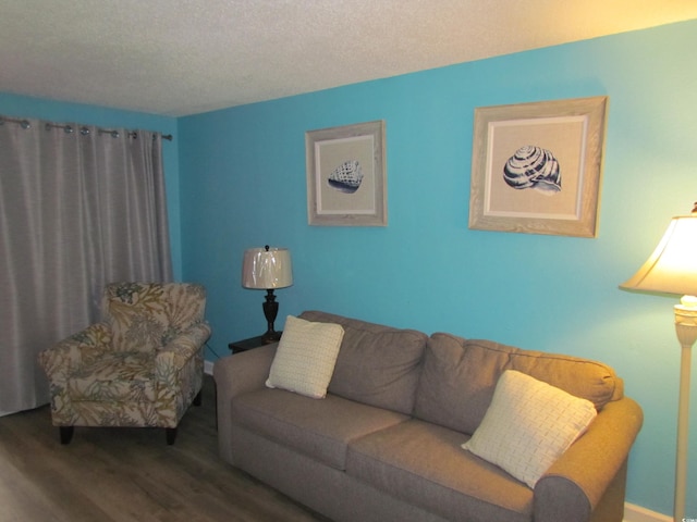 6804 N Ocean Blvd Unit 1023, Myrtle Beach, SC 29572 - living area featuring wood finished floors and a textured ceiling