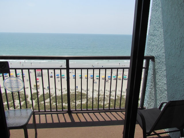 6804 N Ocean Blvd Unit 1023, Myrtle Beach, SC 29572 - balcony with view of water and beach