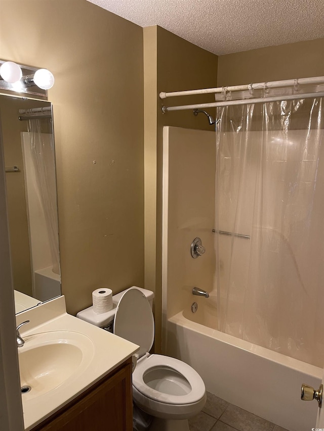 770 Charter Dr Unit C4, Longs, SC 29568 - bathroom with tile patterned flooring, shower / bath combo with shower curtain, vanity, and a textured ceiling