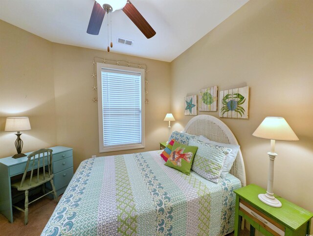82 Mingo Dr Unit 2D, Pawleys Island, SC 29585 - carpeted bedroom with ceiling fan