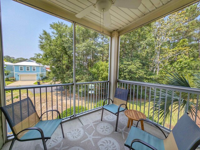 82 Mingo Dr Unit 2D, Pawleys Island, SC 29585 - balcony featuring ceiling fan