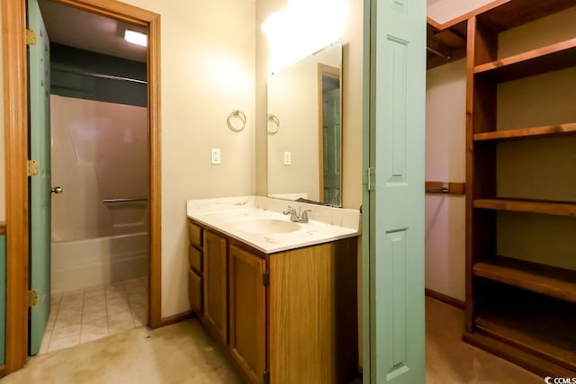 3150 Dusty Rd, Loris, SC 29569 - full bathroom featuring vanity, tub / shower combination, and tile patterned flooring