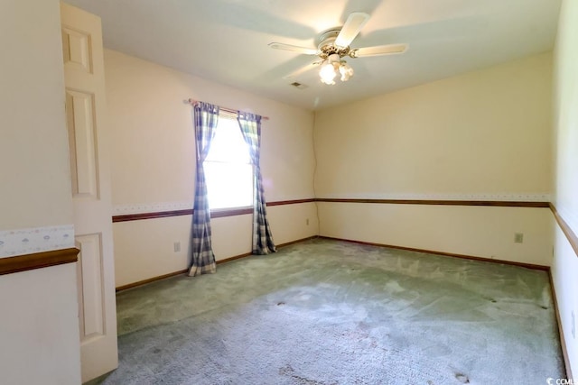 3150 Dusty Rd, Loris, SC 29569 - carpeted spare room featuring a ceiling fan and baseboards