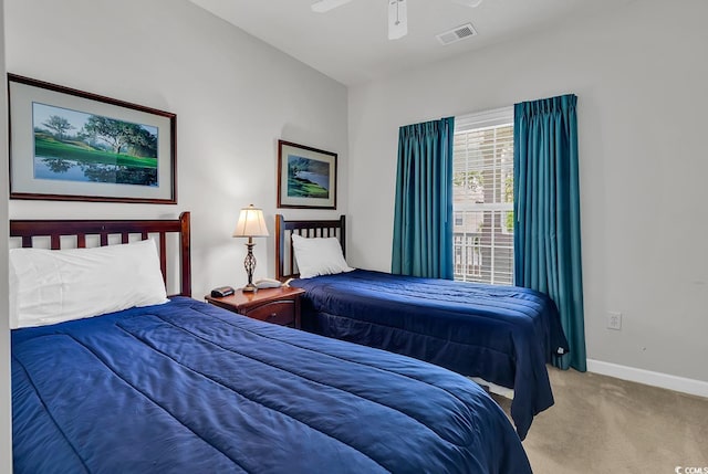 6015 Catalina Dr Unit 733, North Myrtle Beach, SC 29582 - bedroom with carpet, baseboards, and ceiling fan
