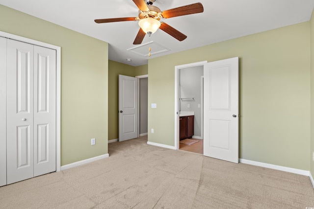 121 Parmelee Dr Unit D, Murrells Inlet, SC 29576 - unfurnished bedroom featuring carpet floors, baseboards, a closet, attic access, and ensuite bathroom