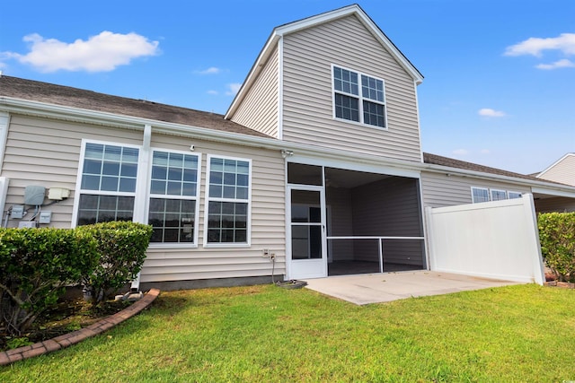 121 Parmelee Dr Unit D, Murrells Inlet, SC 29576 - rear view of property featuring a patio and a sunroom