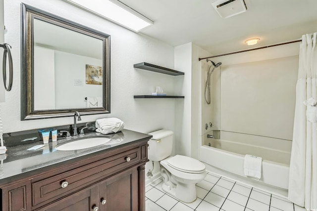 9550 Shore Dr Unit 1418, Myrtle Beach, SC 29572 - full bathroom featuring vanity, shower / tub combo, toilet, and tile patterned flooring