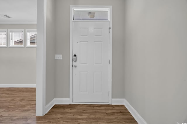 2080 Silver Island Way, Murrells Inlet, SC 29576 - entryway featuring wood finished floors, crown molding, and baseboards