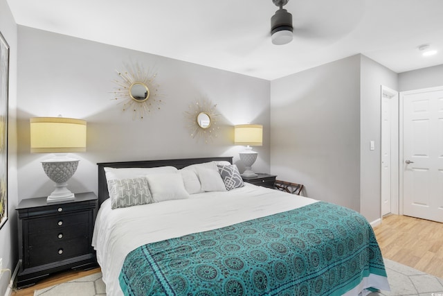1101 Possum Trot Rd Unit D201, North Myrtle Beach, SC 29582 - bedroom with wood finished floors and a ceiling fan