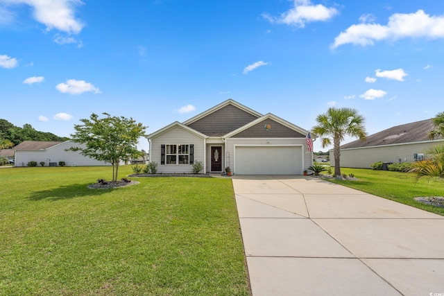 568 Mossbank Loop, Longs, SC 29568 - view of front of house featuring a garage, concrete driveway, and a front yard
