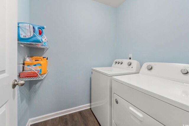 568 Mossbank Loop, Longs, SC 29568 - laundry area with independent washer and dryer and dark wood-style flooring