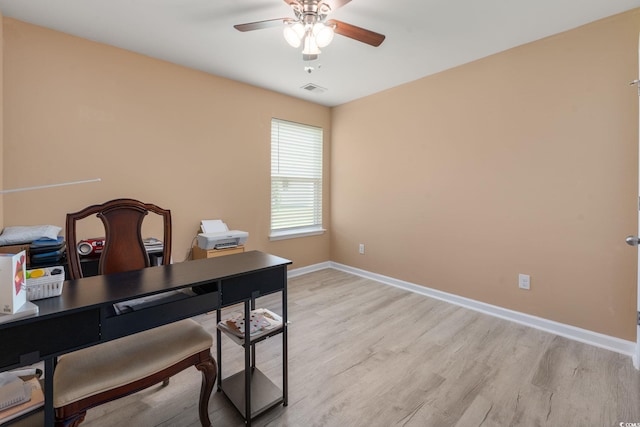 568 Mossbank Loop, Longs, SC 29568 - home office with ceiling fan and light wood-type flooring