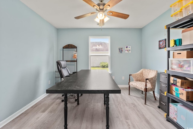 568 Mossbank Loop, Longs, SC 29568 - home office with ceiling fan and wood finished floors
