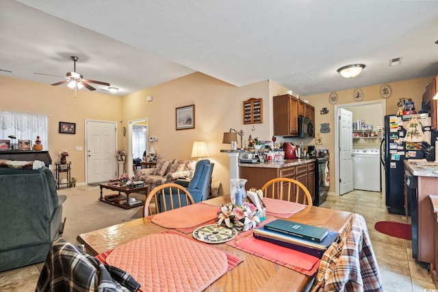 1222 Midtown Village Dr, Conway, SC 29526 - dining area featuring washer / dryer and ceiling fan