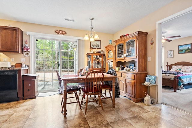 1222 Midtown Village Dr, Conway, SC 29526 - dining room with a chandelier and ceiling fan