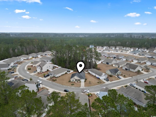1222 Midtown Village Dr, Conway, SC 29526 - aerial view of property's location with a heavily wooded area and nearby suburban area