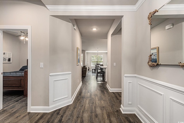 1741 Parish Way, Myrtle Beach, SC 29577 - hallway featuring dark wood-type flooring and baseboards