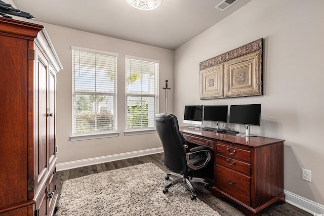 1741 Parish Way, Myrtle Beach, SC 29577 - office space with baseboards and dark wood finished floors
