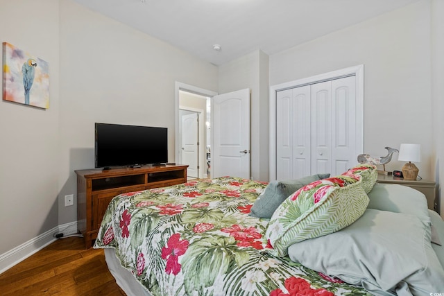 172 Ella Kinley Cir Unit 101, Myrtle Beach, SC 29588 - bedroom featuring wood finished floors, a closet, and baseboards