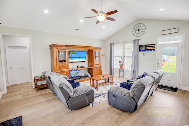 1013 Happy Ln, Galivants Ferry, SC 29544 - living room with ceiling fan, light wood-type flooring, plenty of natural light, baseboards, and recessed lighting