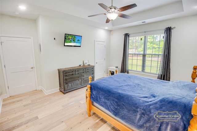 1013 Happy Ln, Galivants Ferry, SC 29544 - bedroom featuring light wood-style flooring, baseboards, recessed lighting, and ceiling fan