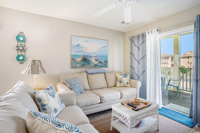 1900 Duffy St Unit L4, North Myrtle Beach, SC 29582 - living room featuring a ceiling fan