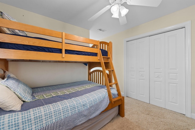 141 Cayman Loop, Pawleys Island, SC 29585 - bedroom with carpet flooring, a closet, and ceiling fan