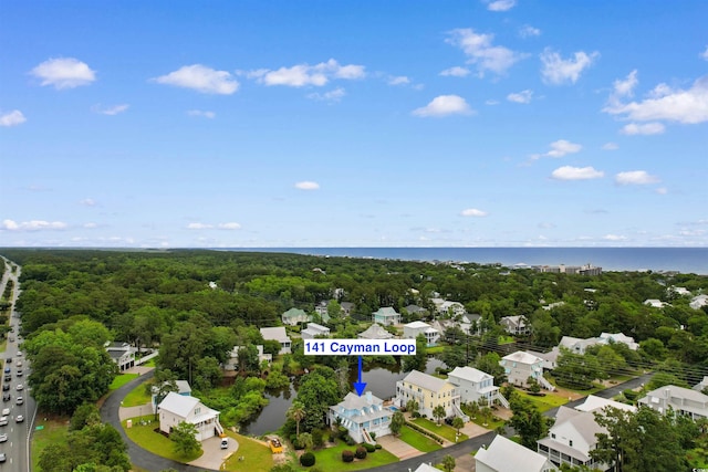 141 Cayman Loop, Pawleys Island, SC 29585 - aerial view of property's location featuring a nearby body of water and a heavily wooded area