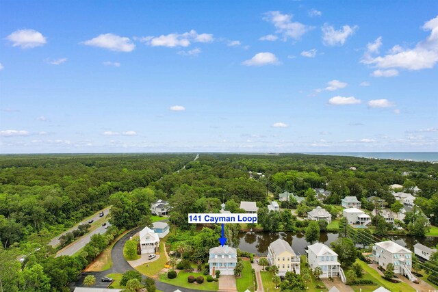 141 Cayman Loop, Pawleys Island, SC 29585 - drone / aerial view of a heavily wooded area and a large body of water