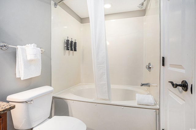 2600 N Ocean Blvd Unit 1406, Myrtle Beach, SC 29577 - bathroom with shower / bathtub combination with curtain, vanity, and toilet