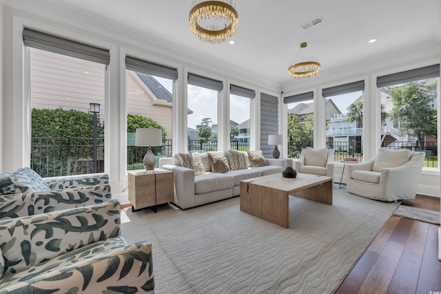 1619 Eastover Ln, North Myrtle Beach, SC 29582 - sunroom / solarium with a chandelier