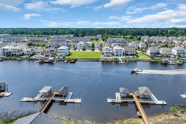 1619 Eastover Ln, North Myrtle Beach, SC 29582 - aerial view of residential area featuring a nearby body of water