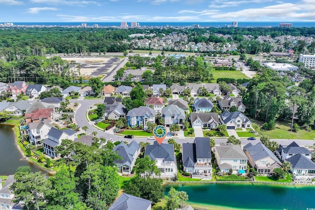 1619 Eastover Ln, North Myrtle Beach, SC 29582 - aerial perspective of suburban area with a nearby body of water