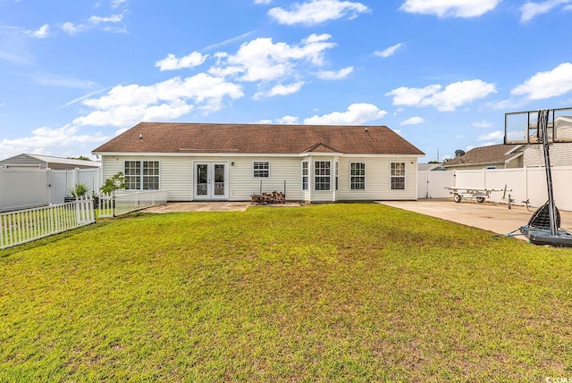 5031 Medieval Dr, Conway, SC 29526 - rear view of property featuring french doors and a patio area